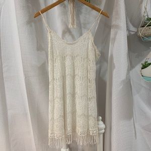 White Lace Mini Dress